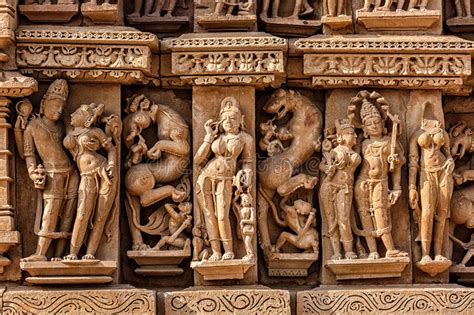 Sculptures On Adinath Jain Temple Khajuraho Stock Image Image Of