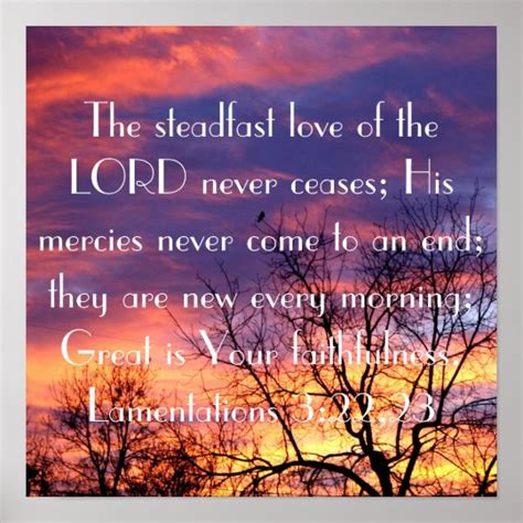 Steadfast Love Of The Lord Bible Verse Sunrisethis Poster Zazzle