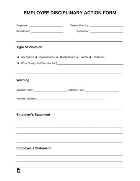 Free Employee Write Up Forms PDF Word EForms