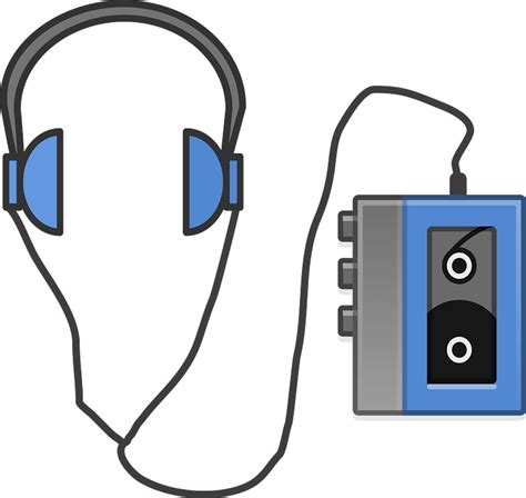 Headphones And Cassette Tape Player Clipart Free Download Transparent