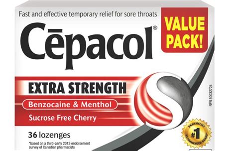 Cepacol Extra Strength Sucrose Free Cherry Sore Throat Lozenges 36 Lozenges Pack Pack Of 2