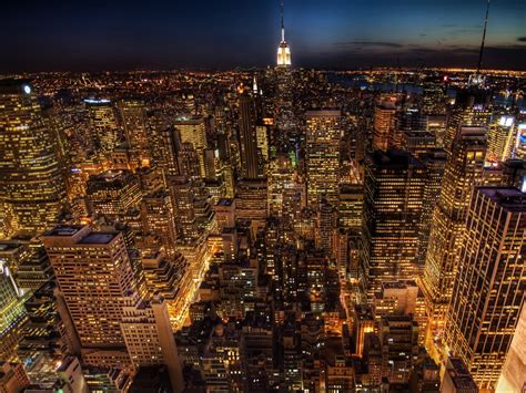 Wallpaper Cityscape Night Skyline Skyscraper Evening New York
