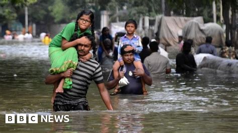Floodwaters Recede As Chennai Rain Eases Bbc News