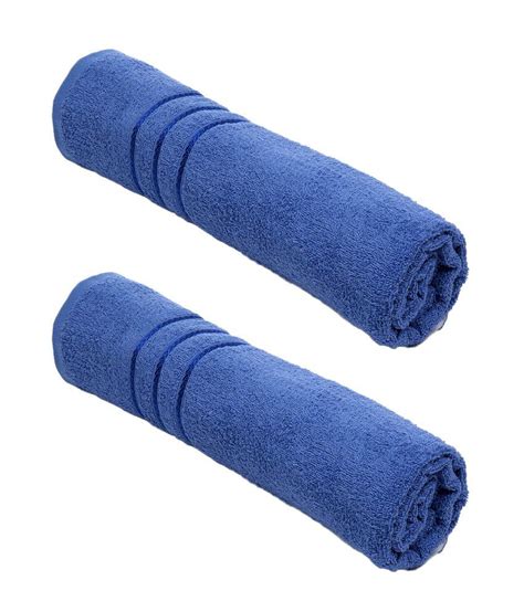 Bombay Dyeing Set Of 2 Cotton Bath Towel Navy And Blue Buy Bombay