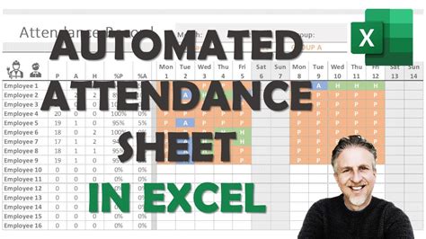 Automated Attendance Sheet In Excel With Formula Download Attendance