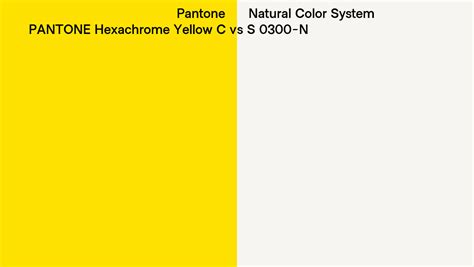 Pantone Hexachrome Yellow C Vs Natural Color System S 0300 N Side By