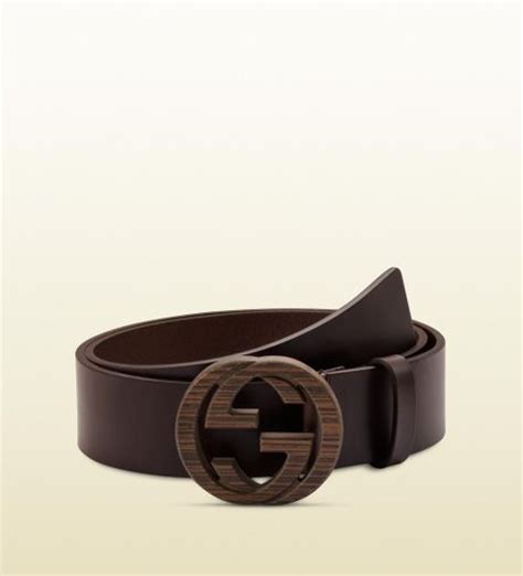Gucci Brown Leather Belt With Interlocking G Buckle In Brown Lyst