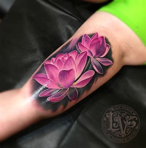 Pink Lotus Flowers Tattoo Pink Lotus Flower Tattoo