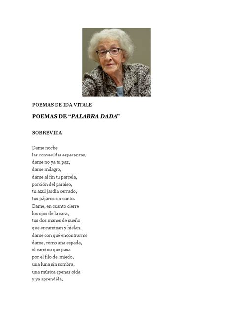 Poemas De Ida Vitale Pdf Carrusel
