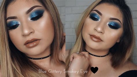 Blue Glittery Smokey Eye Morphe 35b Palette Youtube