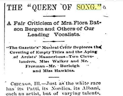 Roundup A Selection Of Black Musical Artists Of The Early 1890s