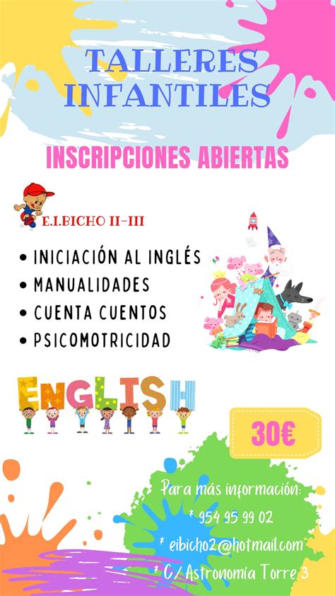 Taller De Inglés Escuela Infantil Bicho