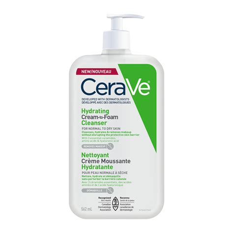 Cerave Hydrating Cream To Foam Cleanser Makeup Remover And Face Wash