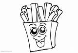 Fries Coloring French Cute Printable sketch template