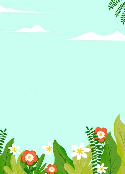 Background Hijau Bunga Raya Kartun Mode Background Hijau Bunga Bunga Daun Latar Belakang