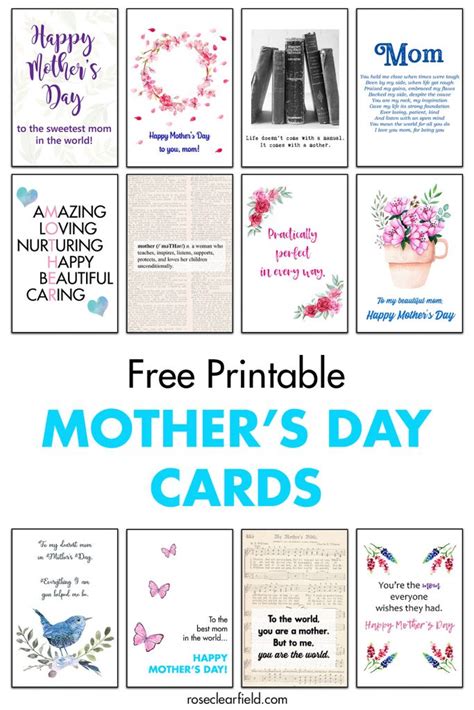 Free Printable Mothers Day Cards Rose Clearfield
