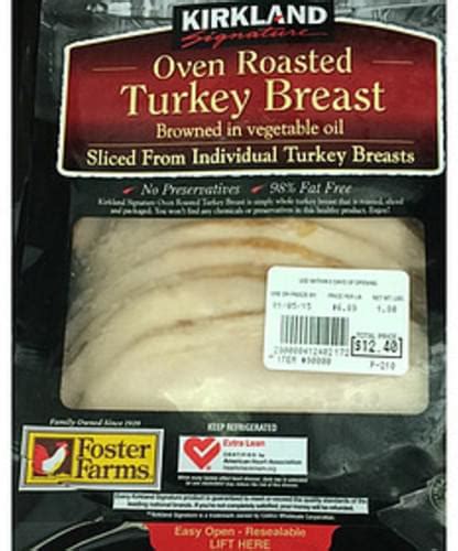 kirkland signature oven roasted turkey breast 35 g nutrition information innit