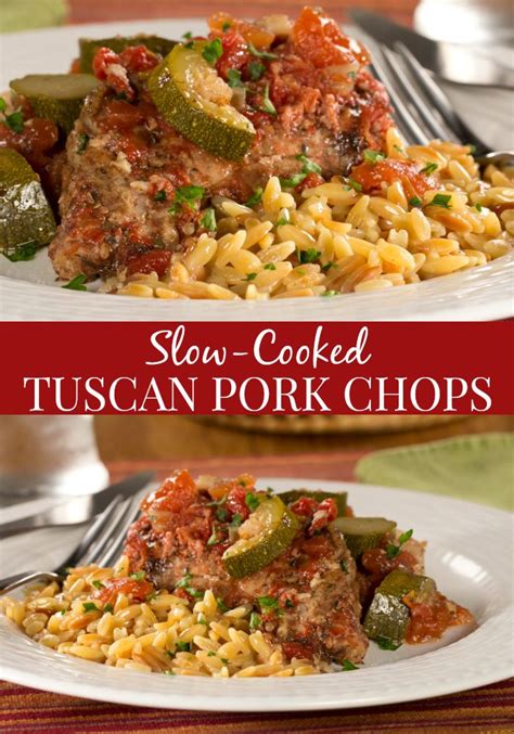 Make the most of pork chops with these easy, versatile, and delicious recipes and preparations, including slow cooking, barbecuing, and stuffing. Slow-Cooked Tuscan Pork Chops | Recipe | Pork chops, Pork ...