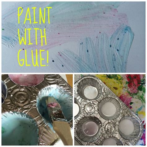 Mini Monets And Mommies Kids Diy Glue Paint Glue Painting