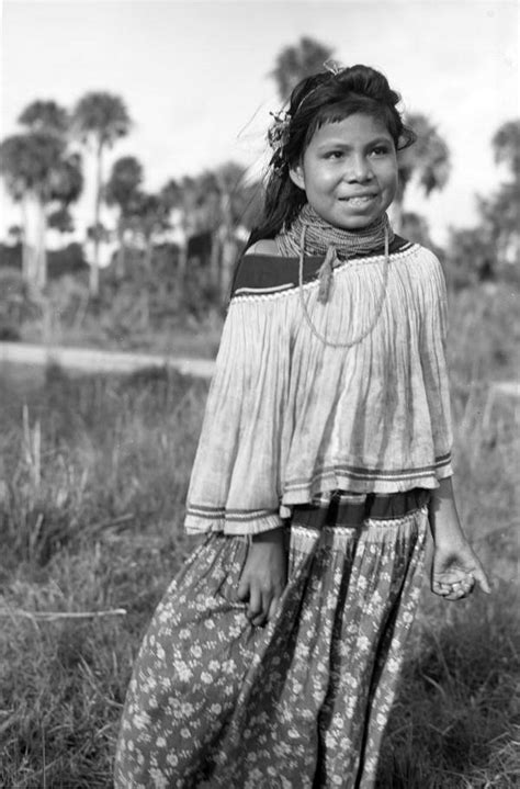 Florida Memory View Of A Young Seminole Girl At The Brighton Indian