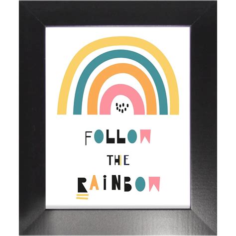 Follow The Rainbow Print Poster Nursery Poster Kids Wall Etsy