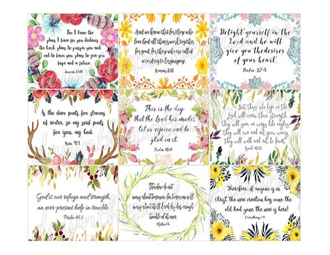 45 Printable Bible Verse Cards 3x2 5 Instant Etsy
