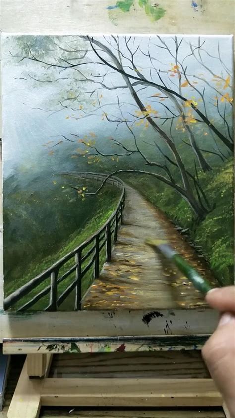 How To Draw Forest Path With Artbeek Acrylic Canvas Painting Landscape