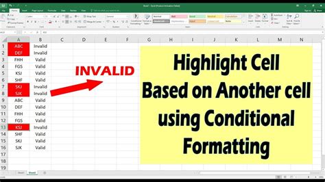 Excel Conditional Formatting Based On Another Cell Highlight Cells