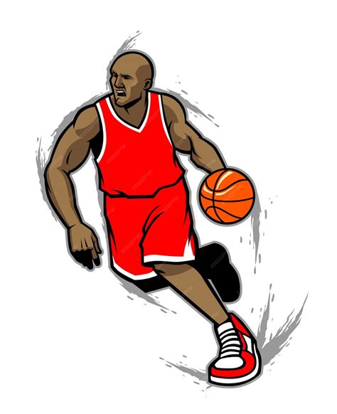 Premium Vector Basketball Player Dribbling The Ball