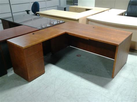 Used Office Desks Wood L Shape Desk At Furniture Finders