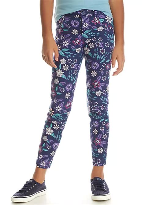 J Khaki® Floral Print Twill Pants Girls 7 16 Belk