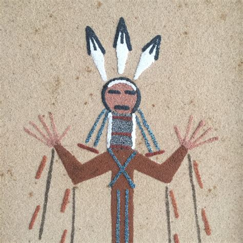 1970s Navajo Sand Painting American Folk Art