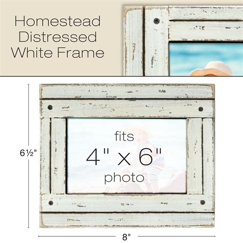 Rustic Shabby Chic White Wooden Picture Frame Holds A 5x7 Photo Pack