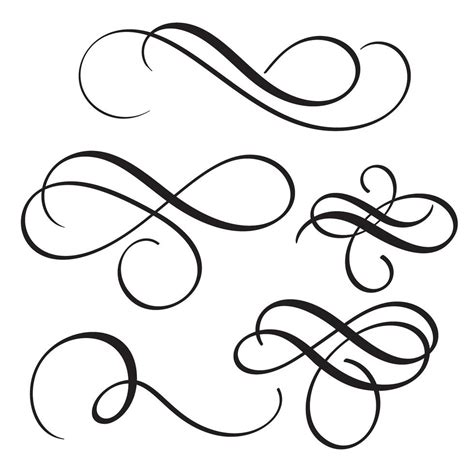 Vintage Clipart Scrolls And Flourishes Calligraphy Clipart Eps And My XXX Hot Girl