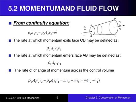 Involves velocity, pressure, density and. PPT - Chapter 5: Conservation of Momentum PowerPoint ...