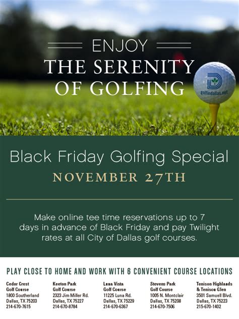Black Friday Golf Promotion But You Must Book Online Today