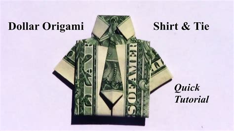 Dollar Origami Shirt And Tie Revised How To Make A Dollar Origami