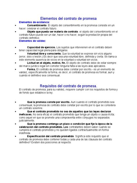 Elementos Del Contrato De Promesa Pdf Ley De Obligaciones Gobierno