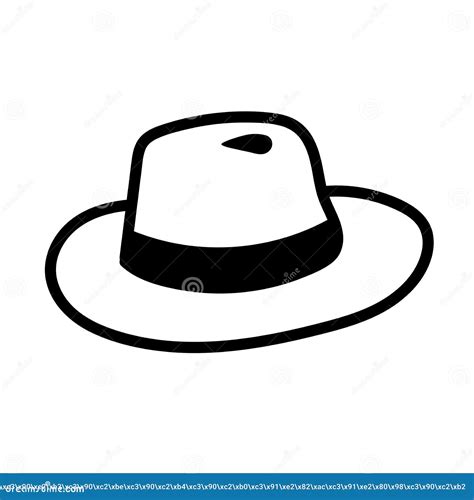 Vector Hand Drawn Fedora Hat Outline Doodle Icon Trilby Sketch