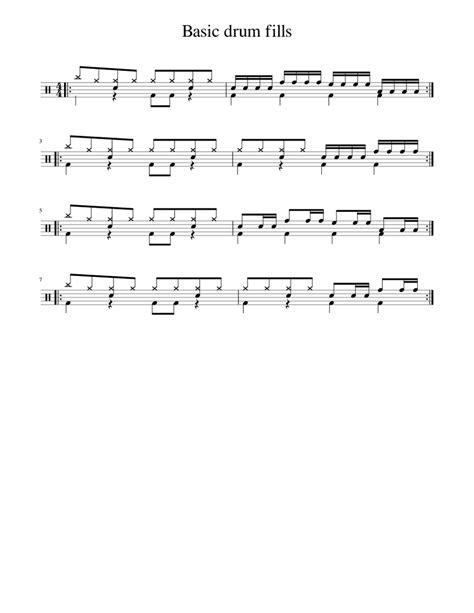 Basic Drum Fills Sheet Music For Drum Group Solo Download And Print