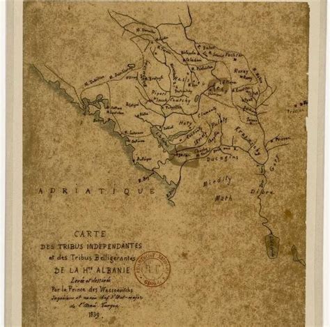Harta Cart Maps Mapa Albania Crnagora Malisor Tribes Albanian People