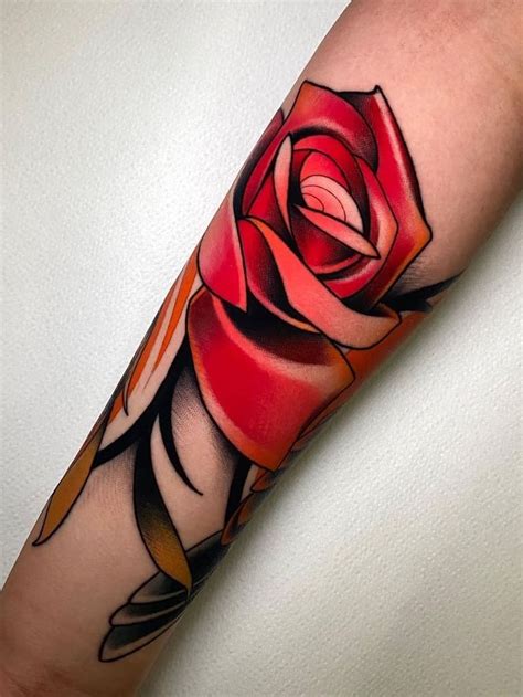 Neo Traditional Rose Tattoo Ideas