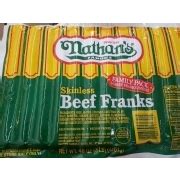 Nathan S Famous Beef Franks Skinless Calories Nutrition Analysis More Fooducate