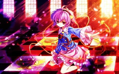 Video Games Touhou Multicolor Skirts Pink Hair Red Eyes Short
