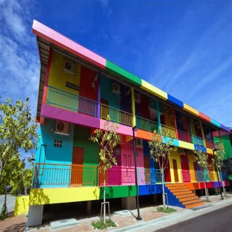 Multi Colored Houses In Pattaya Thailand 24x24 Square