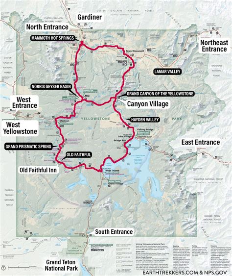 Yellowstone Falls Map