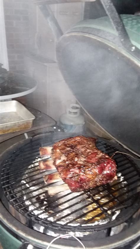 Place rosemary sprig on top of meat and put the lid on. Beef Ribs — Big Green Egg - EGGhead Forum - The Ultimate Cooking Experience...