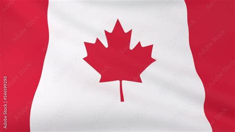 3d Render Canada Flag In The Wind Ultra High Fabric Detailed Canada