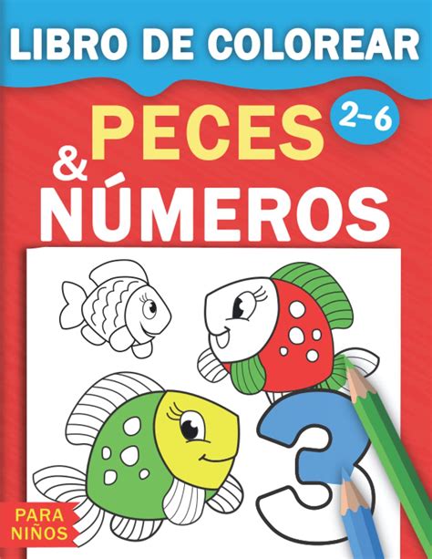 Buy Peces Y Números Libro De Colorear Para Niños Diseños Bonitos Y