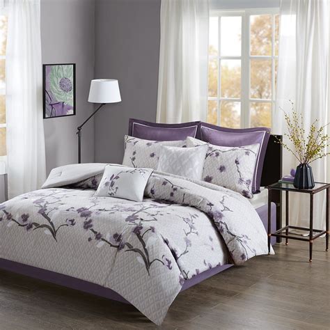 Purple And Grey Bedding